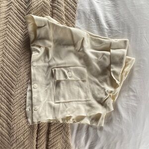 Stylish Cropped Cream Button-Up Shirt